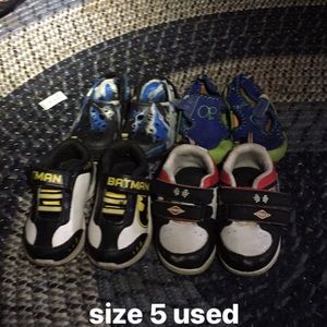 sneakers, clogs and water shoes